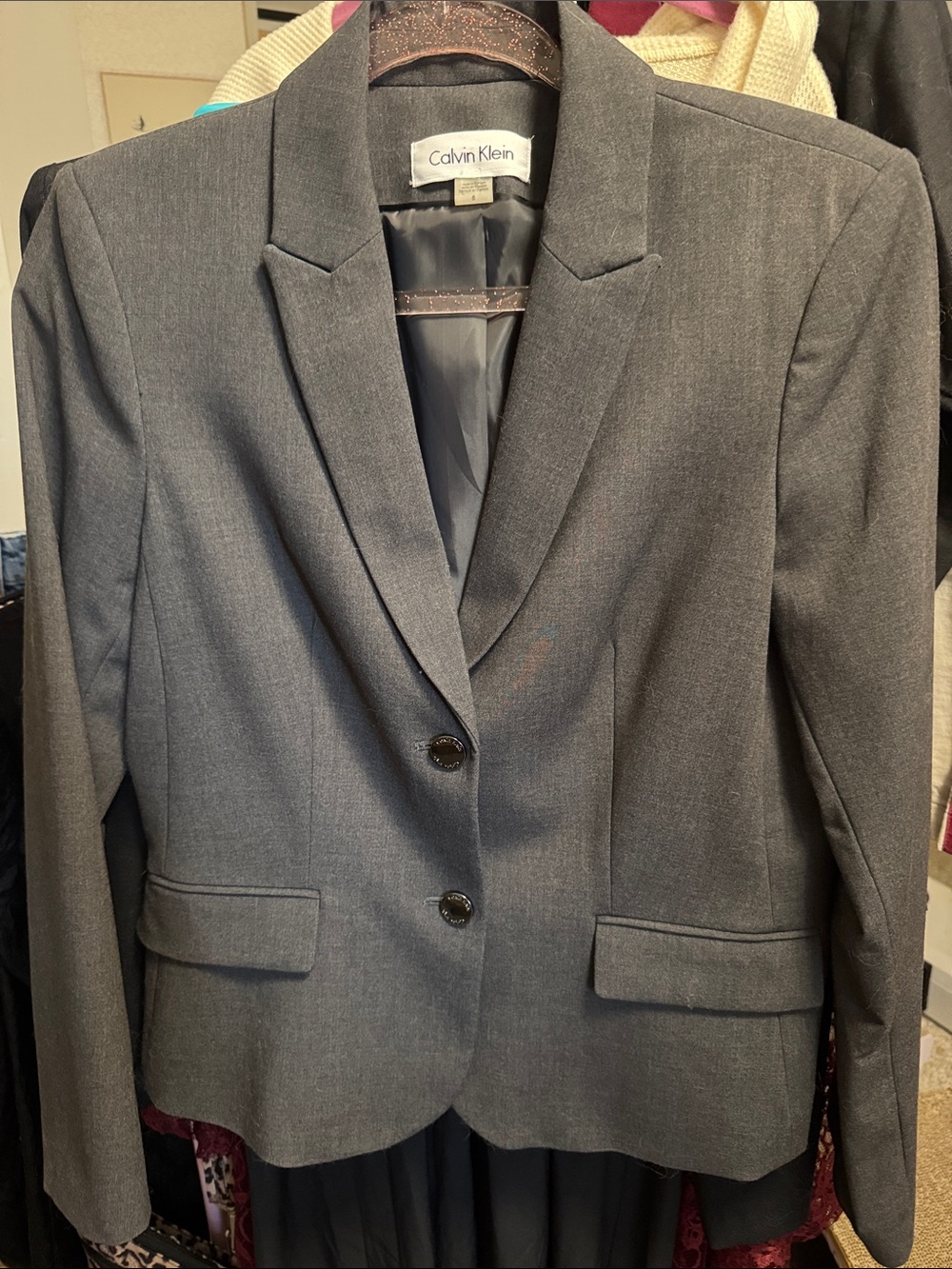 Calvin Klein Charcoal Gray Women's Blazer NWOT